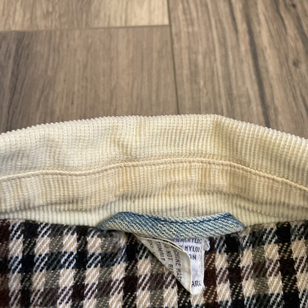 Vintage Blanket Lined Light Wash Denim Barn Chore Jacket Coat Large Read Stain - Picture 11 of 15